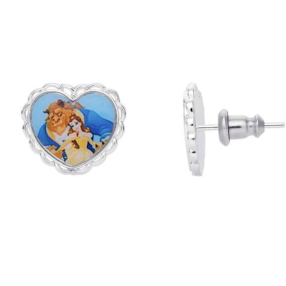 Disney Beauty and the Beast heart stud earrings - Picture 4 of 8